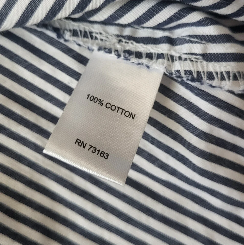 Cupio Off-Shoulder Navy Striped Blouse - Picture 7 of 8